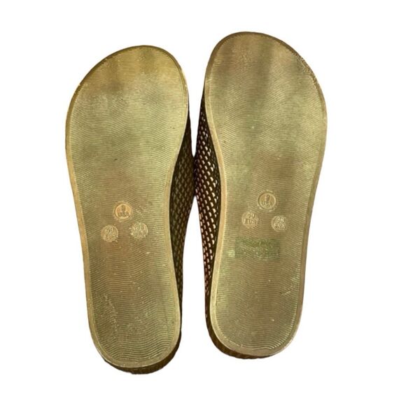 Jeffrey Campbell Havana Last Slides Sandals Gold Jelly Rubber Lattice Slip-On 9 - Picture 6 of 6